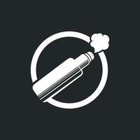 vape logo silhouette design simple vintage retro old vape accessories shop with smoke symbol brand business or product vector