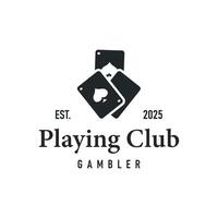 poker logo design minimalist card game gambler game with card symbols as the design illustration template symbol vector