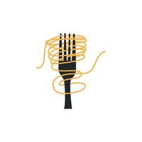 spaghetti logo design Italian noodle food with delicious taste with a simple vintage illustration of a product brand template vector