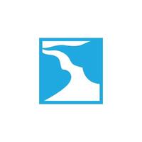 river logo beautiful natural river scenery vector