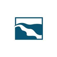 river logo design beautiful natural river scenery with minimalist concept vector