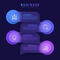 Infographic label design template featuring icon and four distinct steps. Ideal for process charts, presentation slides, workflow schemes, banners, flow diagrams, and data visualizations. vector
