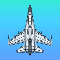 Top view of a fighter jet vector