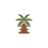 Pine tree combine with palm tree logo design concept vector