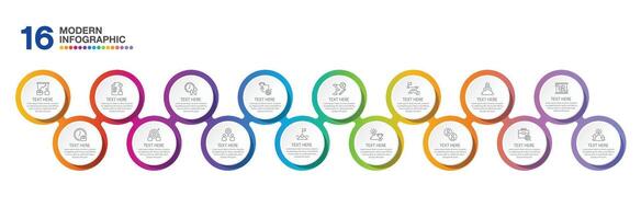 Infographic design with icons and 16 options or steps. Infographics business concept vector