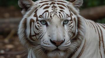A white tiger with blue eyes photo
