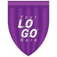 purple background shaped like a shield for the logo vector