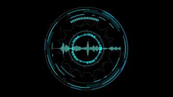 Futuristic Audio Waveform Design in Blue and Black Background video