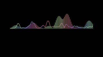 colorida som onda visualização em Preto fundo para música arte video
