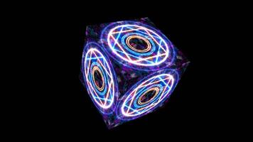 Colorful Abstract Cube with Vibrant Patterns and Glow Effects video