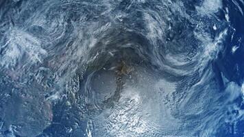 Oscillating View of Earth from Space in Deep Blue Color Palette video