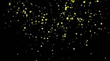 Elegant Yellow Sparkles and Glitter on Black Background video