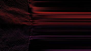 abstrait visuel de coloré lignes et particules sur foncé Contexte video