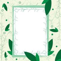 Light Green decorated nature, plant and leaf based blank text frame with space for card, banner, poster design illustration. vector