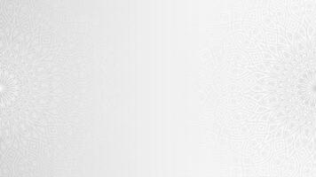Simple Subtle Minimalist Horizontal Looping Animation Background Of Neutral Soft White Grey Intricate Traditional Mandala Artwork with a Sophisticated And Detailed Look video