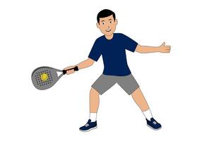 Male Padel Player Cartoon Design vector