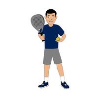 Cartoon of Male Padel Player Illustration vector