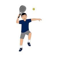 Padel Player Cartoon Illustration vector