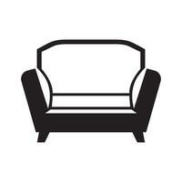 Interior furniture sofa silhouette icon vector