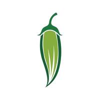 Flat illustration of young okra vegetable vector