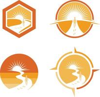 Path to sun symbolizing hope journey success purpose for motivational wellness vector