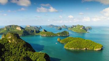 Group of islands view from mountain time lapse video