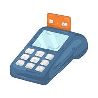 POS Terminal with Credit Card vector