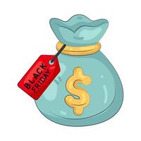 Money Bag with Black Friday Tag vector