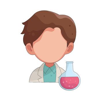 científico con matraz vector