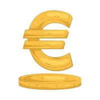 Euro Currency Symbol on Golden Coin vector
