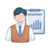 Accountant with Graph on Clipboard vector