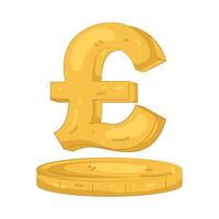 Pound Currency Symbol on Gold Coin vector