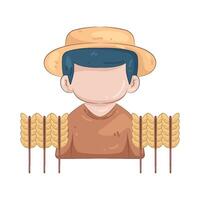 Farmer with Wheat vector