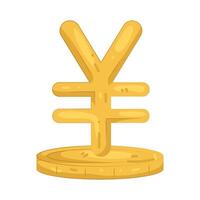Yen Currency Symbol on Coin vector