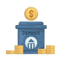 Coin Dropping into Bank Deposit vector
