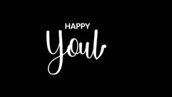 Happy Youth Day text animated handwriting with gold, black, and white text on a solid background. Perfect for youth event posters, social media announcements, and blog graphics. video