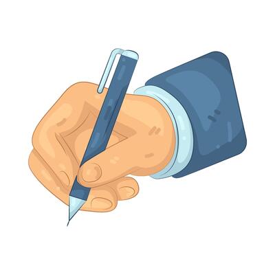Hand Holding Pen Writing