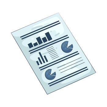 Data Report with Bar and Pie Charts vector