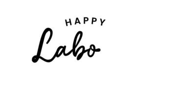Happy Labour Day text animated greeting on black and white background. gold text handwriting. suitable for social media posts, greeting cards, flyers, and banners celebrating Labour Day. video