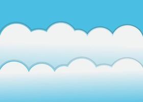 White cloudy background design with blue sky. vector