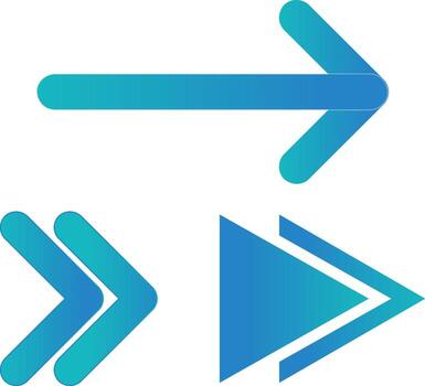 Arrow gradient design. Direction and navigation arrow design for buttons, webs, parks and outdoors, etc. vector