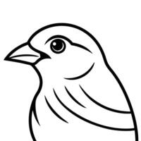 Isolated Sparrow Head on White vector
