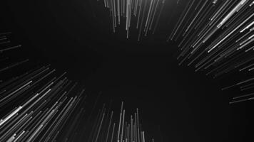 Abstract white lines and particles moving dynamically on a dark background, creating a futuristic and minimal motion design. Ideal for technology, data flow, and sci-fi projects video