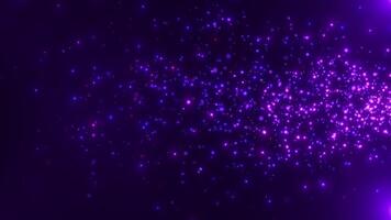 Sparkling purple particles floating on dark elegante background, bokeh effect. Elegant and magical atmosphere, perfect for holidays, moving backgrounds, presentations or fantasy projects. video