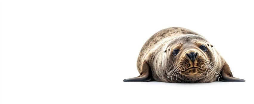 A seal is sitting on the ground with its head down photo