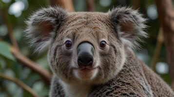 A koala bear looking at the camera photo
