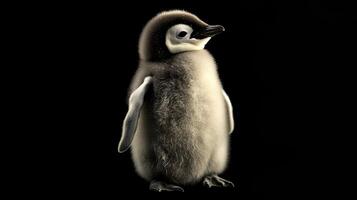 Close-up of a fluffy baby penguin photo