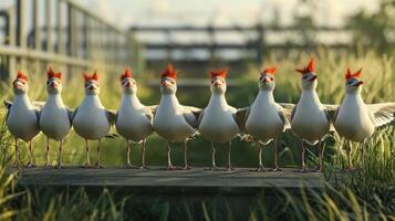 A row of stylized birds photo