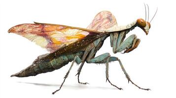 Colorful praying mantis, detailed and artistic photo