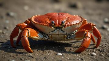 A crab with large eyes and large claws photo